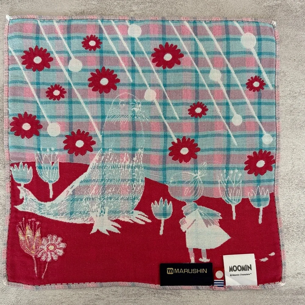Moomin charactoers cotton Colorful Illustrated Handkerchief